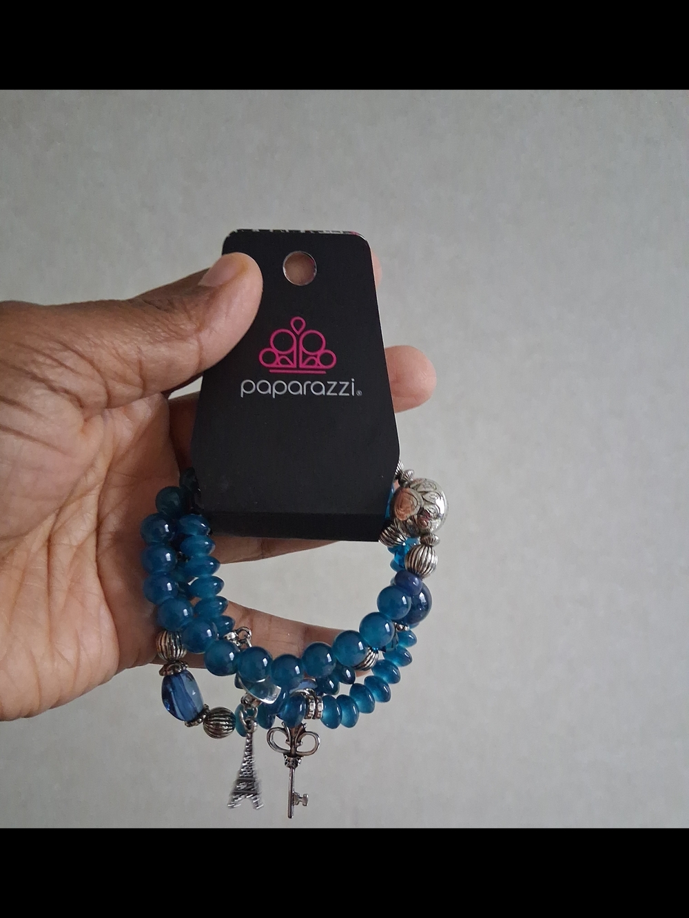 Paparazzi Teal Blue Beaded Charm Bracelet Set - Paparazzi